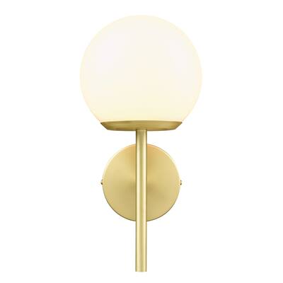 Light Society Anna Wall Sconce - Brushed Brass/White