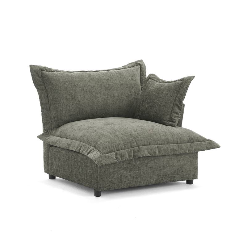 Double Layer Cushion Comfy Cloud Modular Sectional Sofa Couch Ottoman