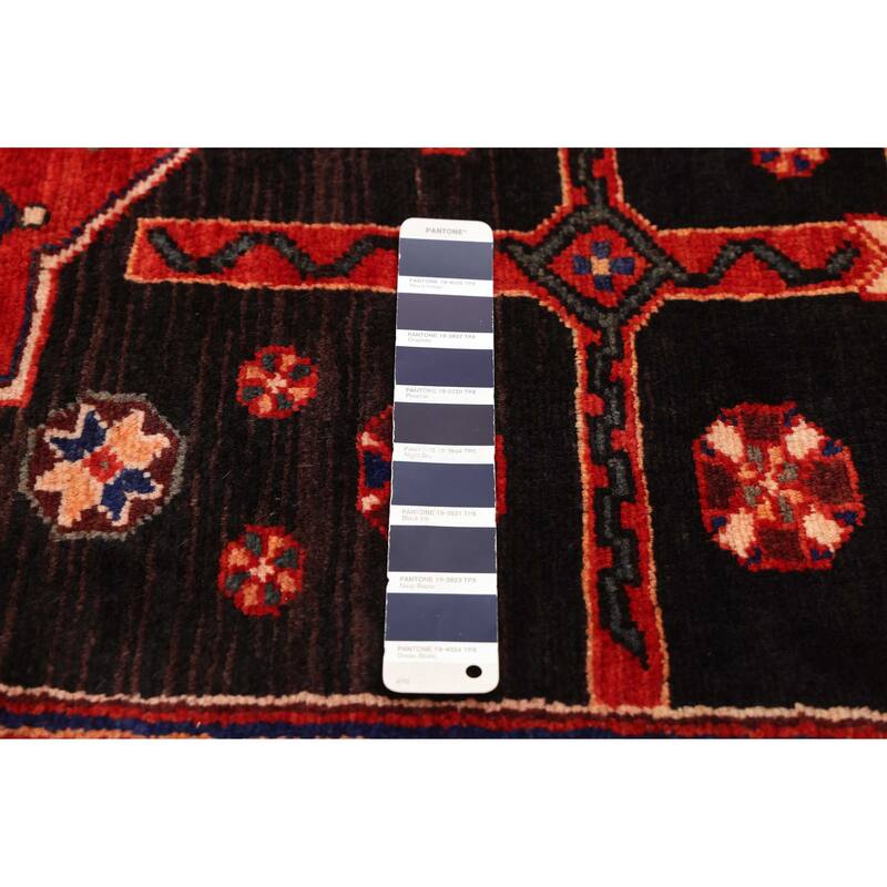 ECARPETGALLERY Hand-knotted Anadol Dark Navy, Red Wool Rug - 4'0 x 9'5