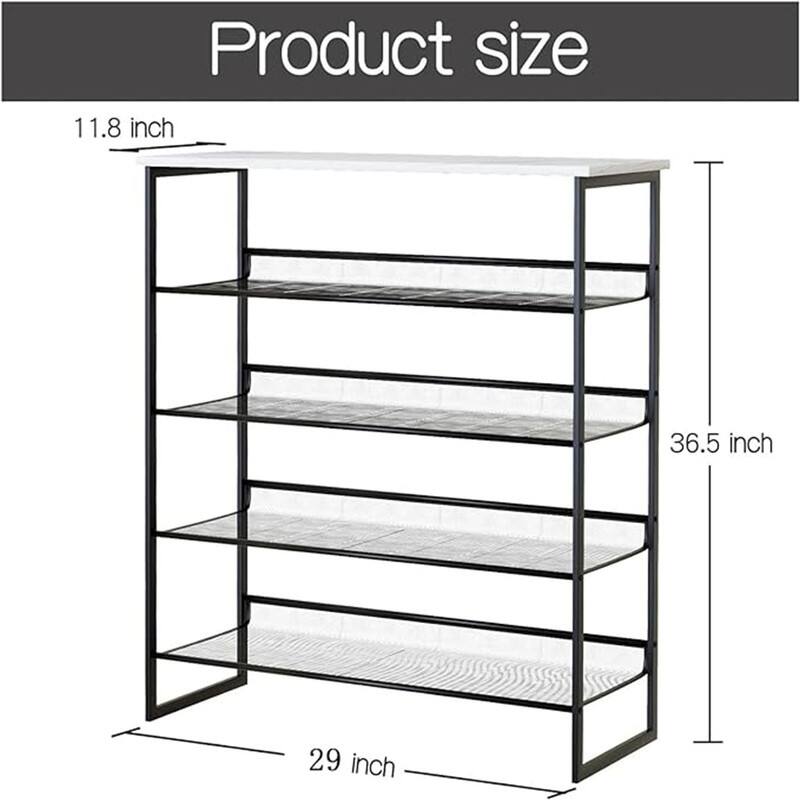 5 Tiers Shoe Rack - 29"D x 11.81"W x 36.5"H