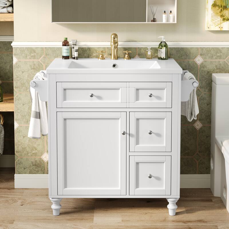Single Sink Bathroom Vanity - White