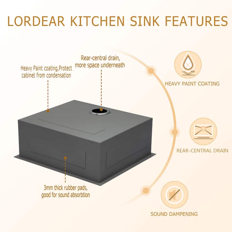 25/30/32/33 inch Stainless Steel Undermount Single Bowl Kitchen Sink