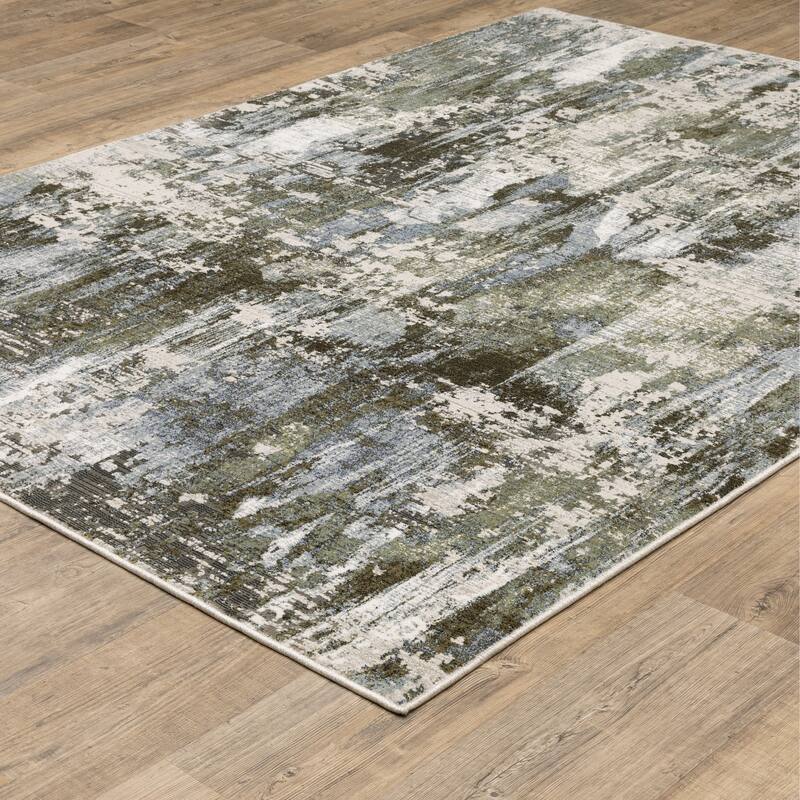 Style Haven Caldon Contemporary Abstract Green Area Rug