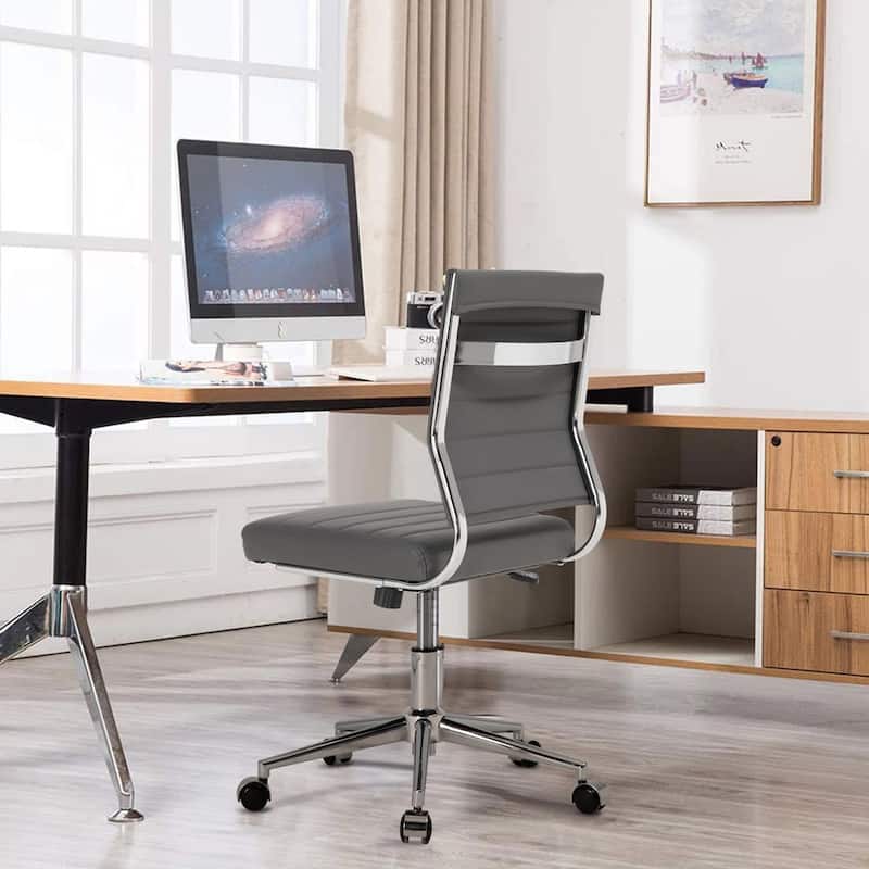 Armless Ergonomic Office Chair Modern Swivel Chair for Home & Office