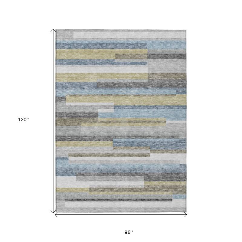 HomeRoots Striped Transitional Rectangle Outdoor Rug