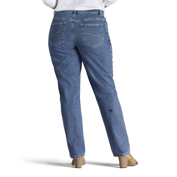 LEE Womens Plus-Size Relaxed Fit All Cotton Straight Leg Jean