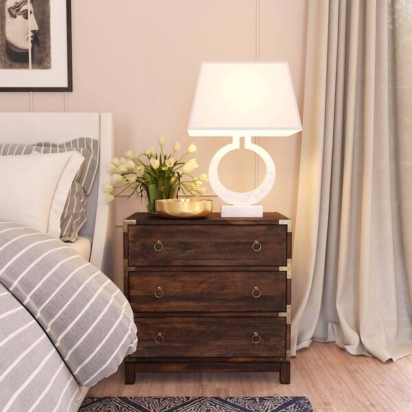 Forster Dark Walnut Wood Finish Rectangular Campaign Chest Darkbrown 28 W X 16 D X 28 H Overstock