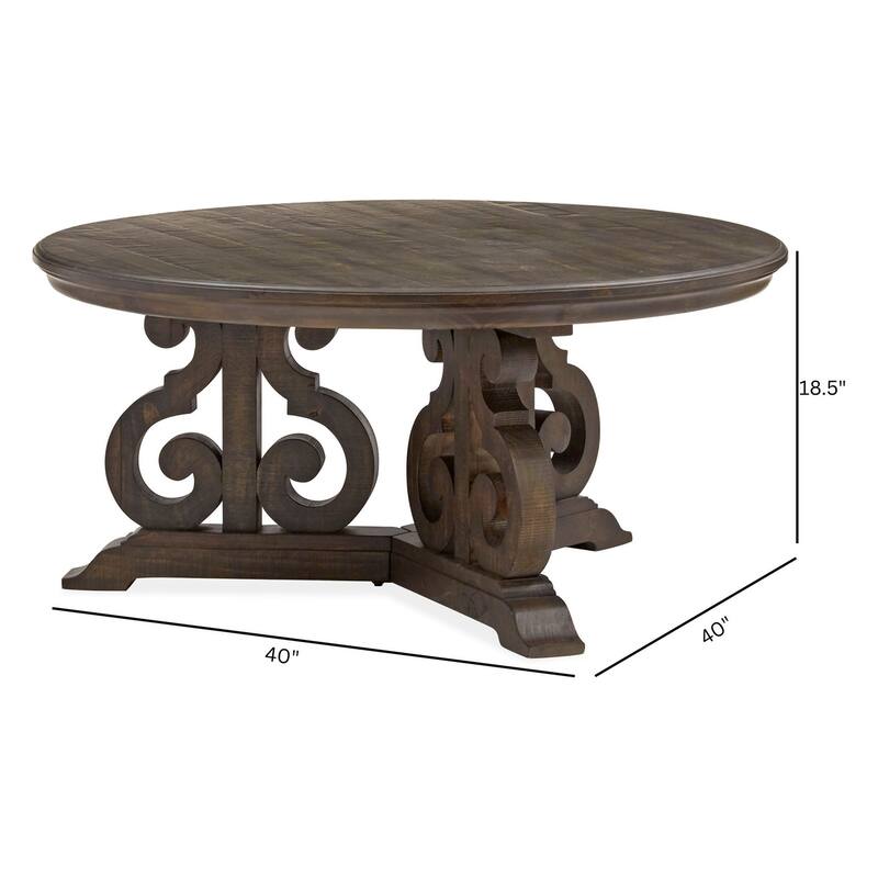 Magnussen Home Bellamy Peppercorn Round Cocktail Table - 40''W x 40''D x 18.5''H