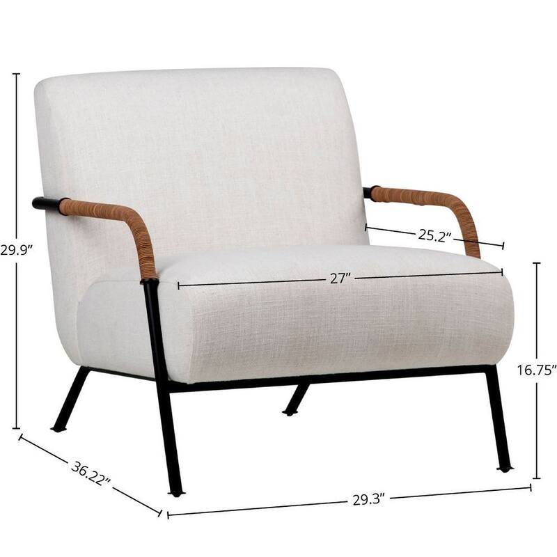 Eliza Polyester Blend Upholstered Occasional Chair, Cream