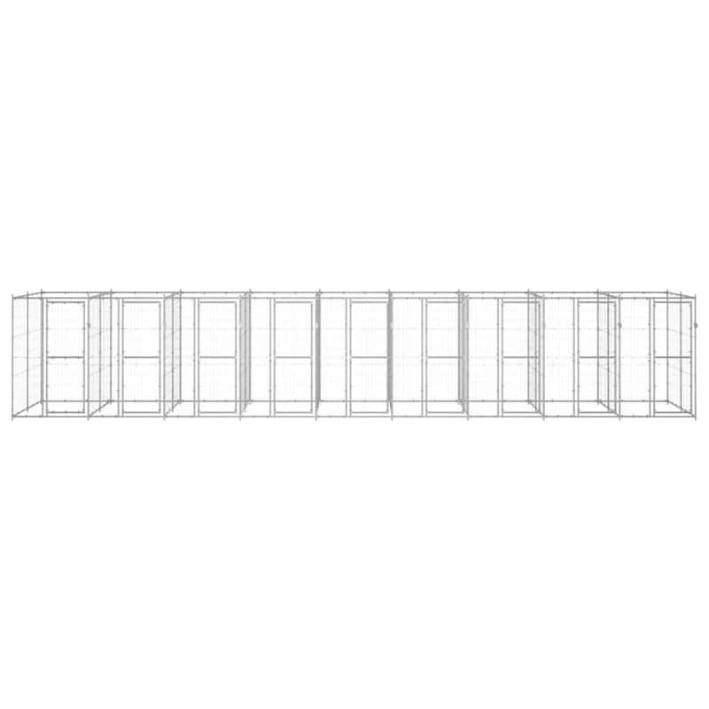 vidaXL Outdoor Dog Pen Pet Crate Kennel Cage Playpen House for Yard Steel