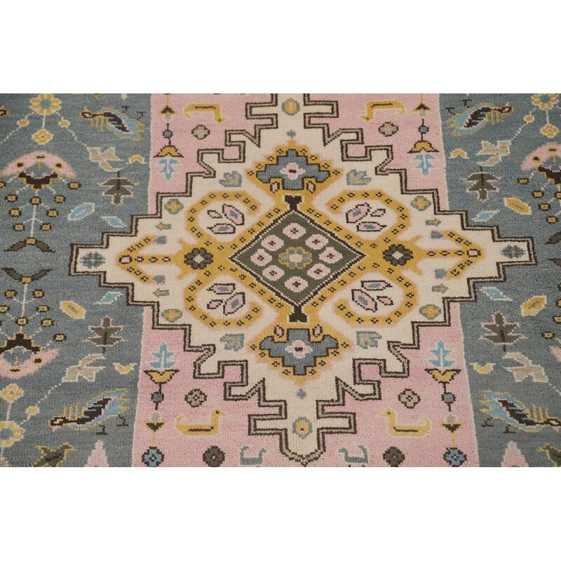 Tribal Geometric Heriz Serapi Oriental Area Rug Handmade Wool Carpet - 9'2" x 11'10"