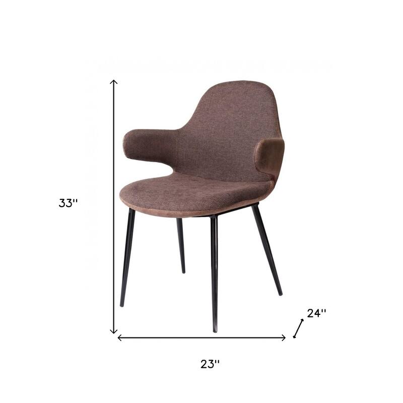 23-Inch Upholstered Arm Chair with Round Arms and Metal Frame - 24” x 23” x 33”