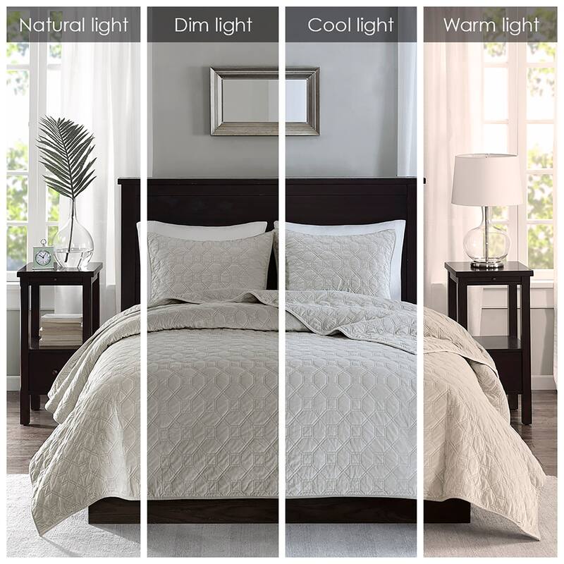 Madison Park Emery 3 Piece Velvet Quilt Set