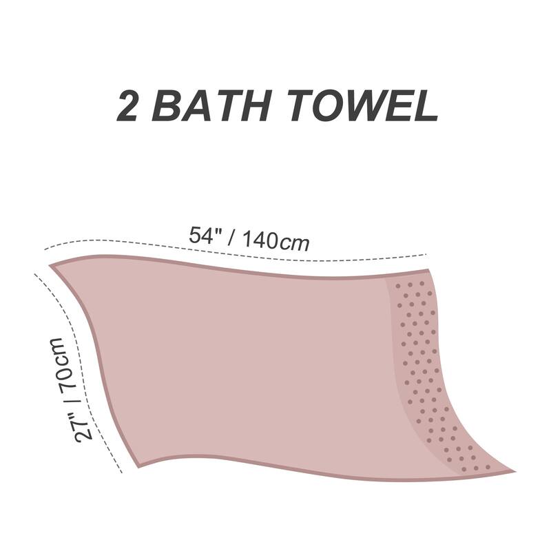 Bath Towel Set 27"x54" Cotton Soft 600 GSM Absorbent - 27 x 54 inch