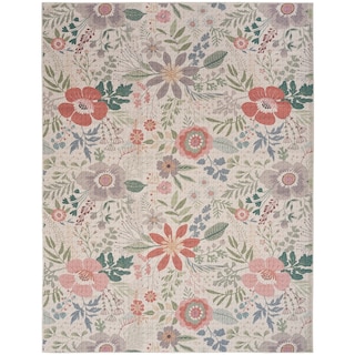 Nourison  Washables Indoor Pink Floral Area Rug