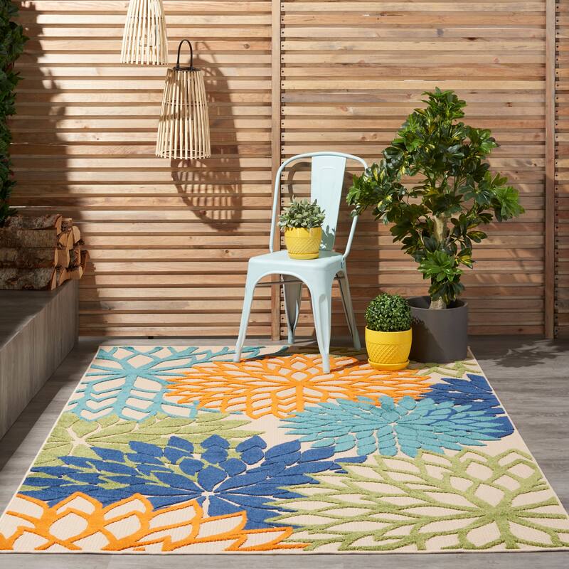 Nourison Aloha Floral Modern Indoor/Outdoor Area Rug