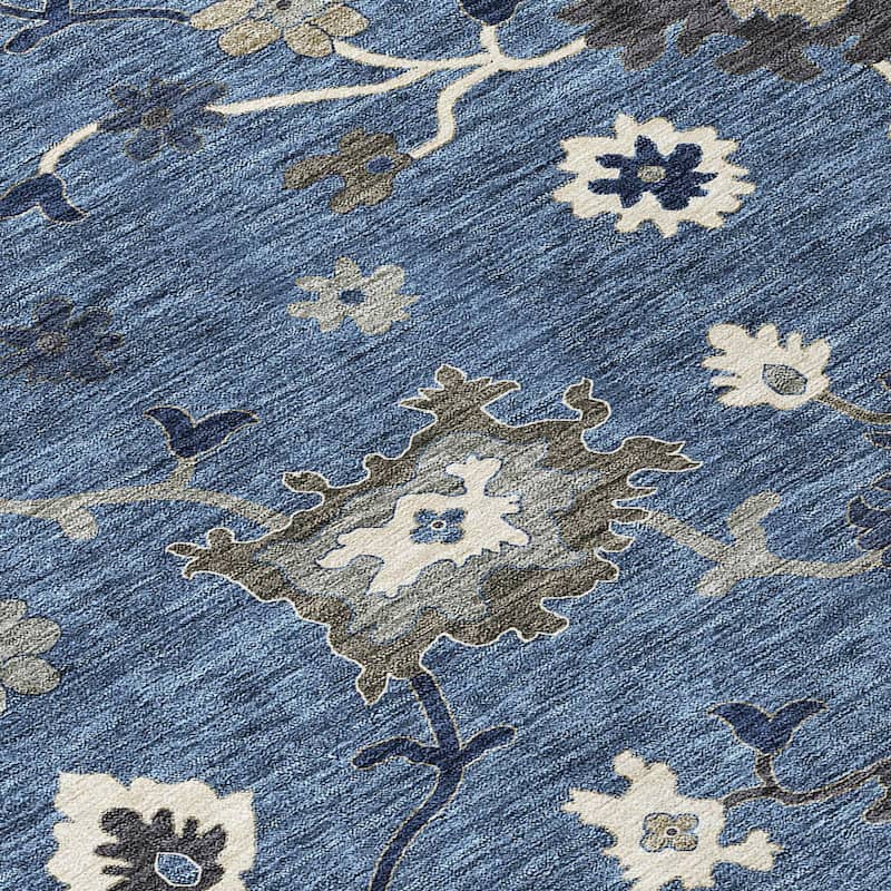 Machine Washable Indoor/ Outdoor Chantille Traditonal Kashan Rug