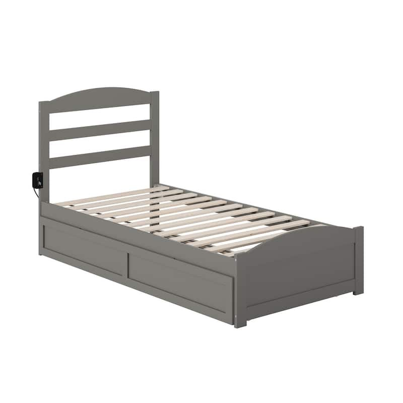 Warren Platform Bed with Footboard and Twin Trundle