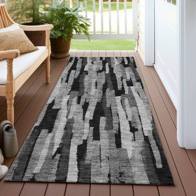 Machine Washable Indoor/ Outdoor Contemporary Chantille Rug