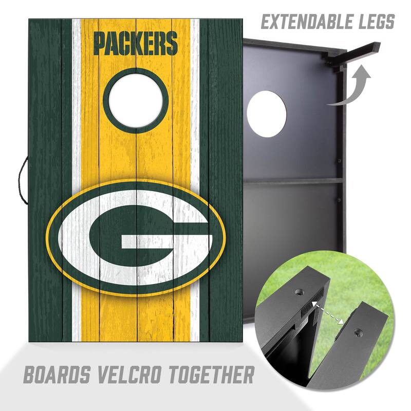 Green Bay Packers NFL Compact 2x3 Tailgate Cornhole Board Set