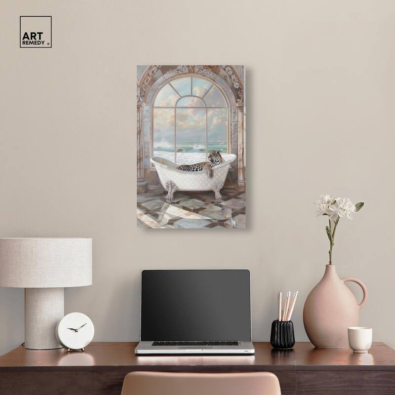 Jaguar Arch Bathroom Glam Canvas by Art Remedy, Gallery Wrapped
