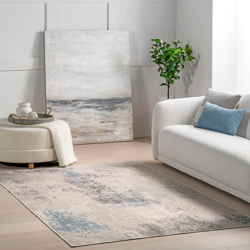 Nuloom Milana SpinClean Modern Cotton Machine Washable Area Rug - 3' x 5' - Grey - Rectangle