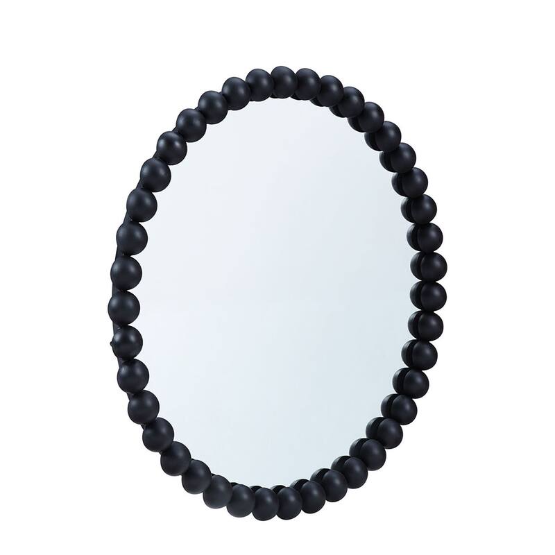 Azalea Park Metal Beaded 36" Round Wall Mirror