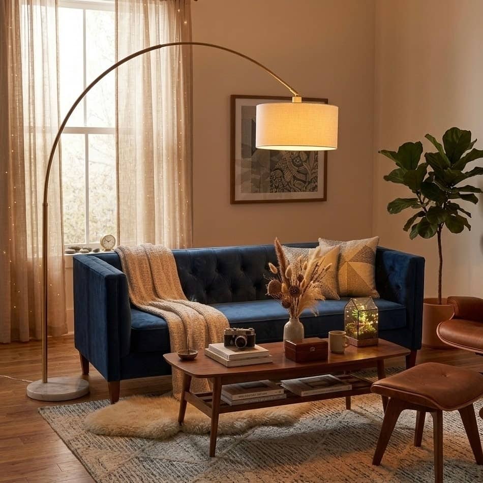 Radiant Harmony Arch Brass Floor Lamp