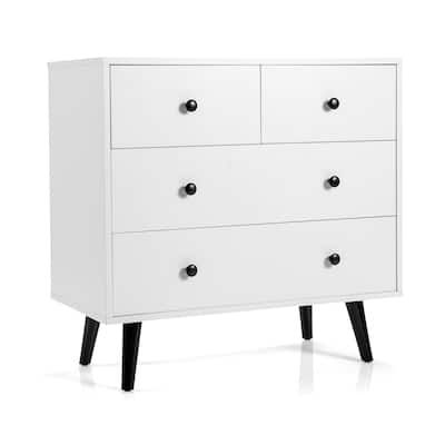 Costway 4 Drawers Dresser Chest of Drawers Free Standing Sideboard