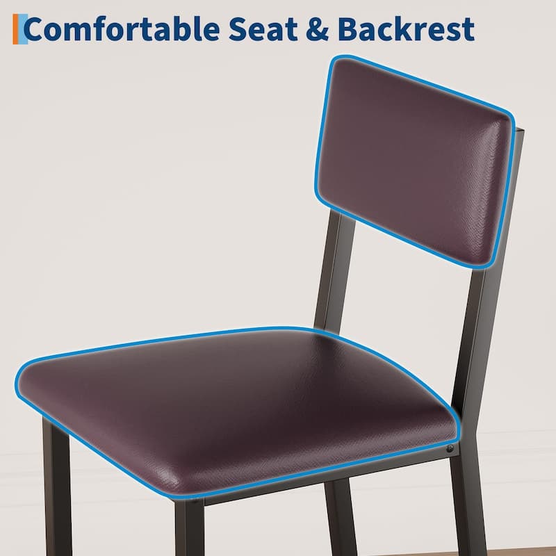 Dining Table Set for 4 w/Footrest & Corner Protector, 5-Piece Kitchen Table Set