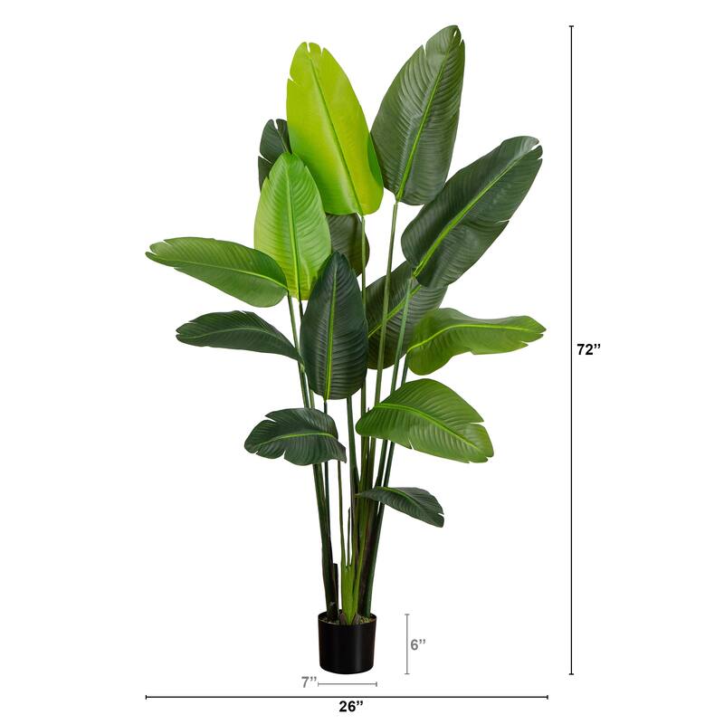 Potted Travelers Palm Artificial Tree - 6' - Green