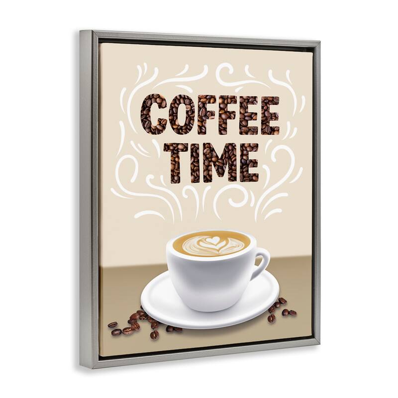 Stupell Traditional Coffee Time Brew Framed Floater Canvas Wall Art Design By Marcus Prime