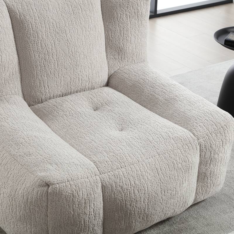 Fluffy Bean Bag Chair Lazy Sofa Chair with Memory Foam and Ottoman,Multi-scene Use