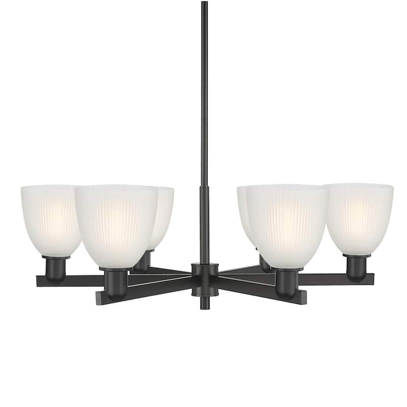 Innovations Lighting 716-6CR-11-36 Castile Chandelier Castile 6 Light - Matte Black / White