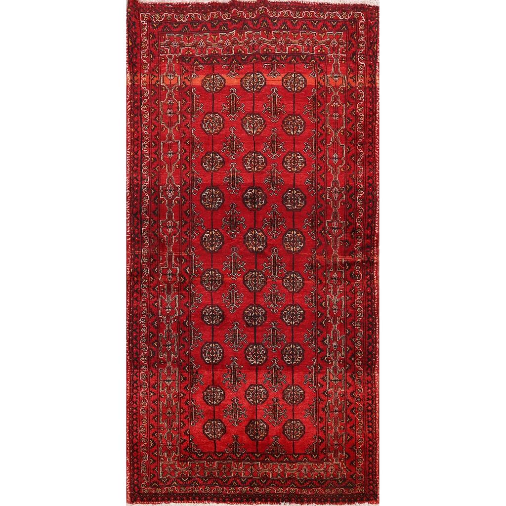 Stunning Geometric Balouch Persian Area Rug Hand-knotted Wool Carpet - 4'0" x 6'5"