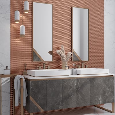 Apollo tile 12" x 12" Cirkel Matte Copper Gold Porcelain Tile (9.87 sq ft/case) - 10 Pack
