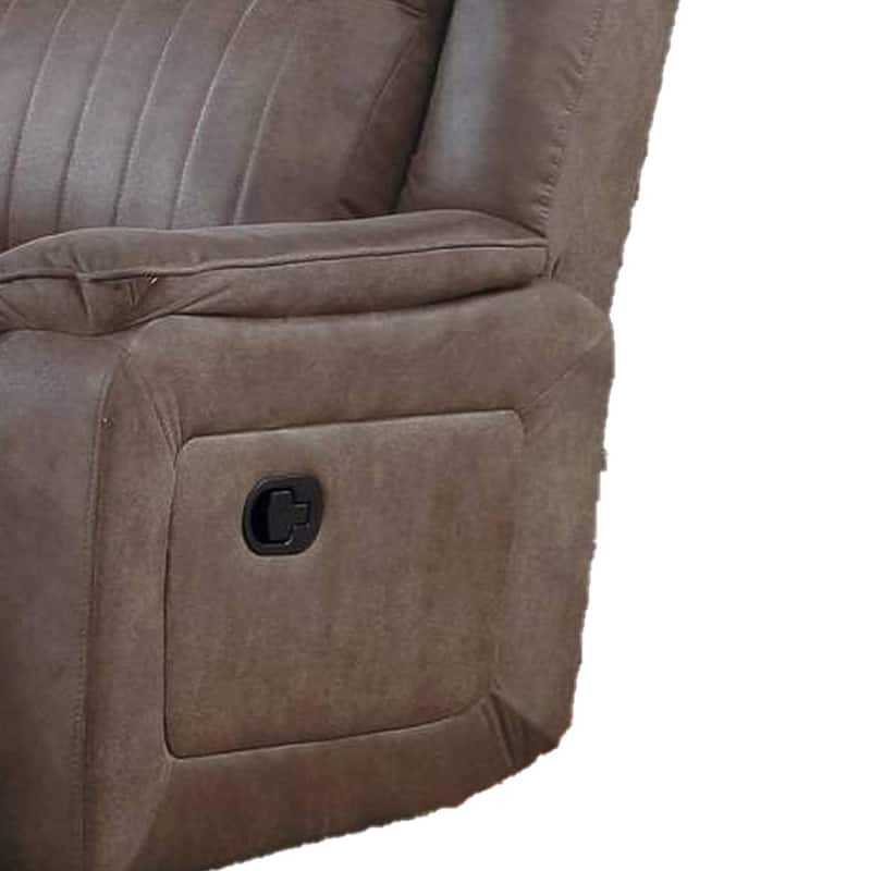 Fabric Manual Motion Sofa with Pillow Top Arms, Brown