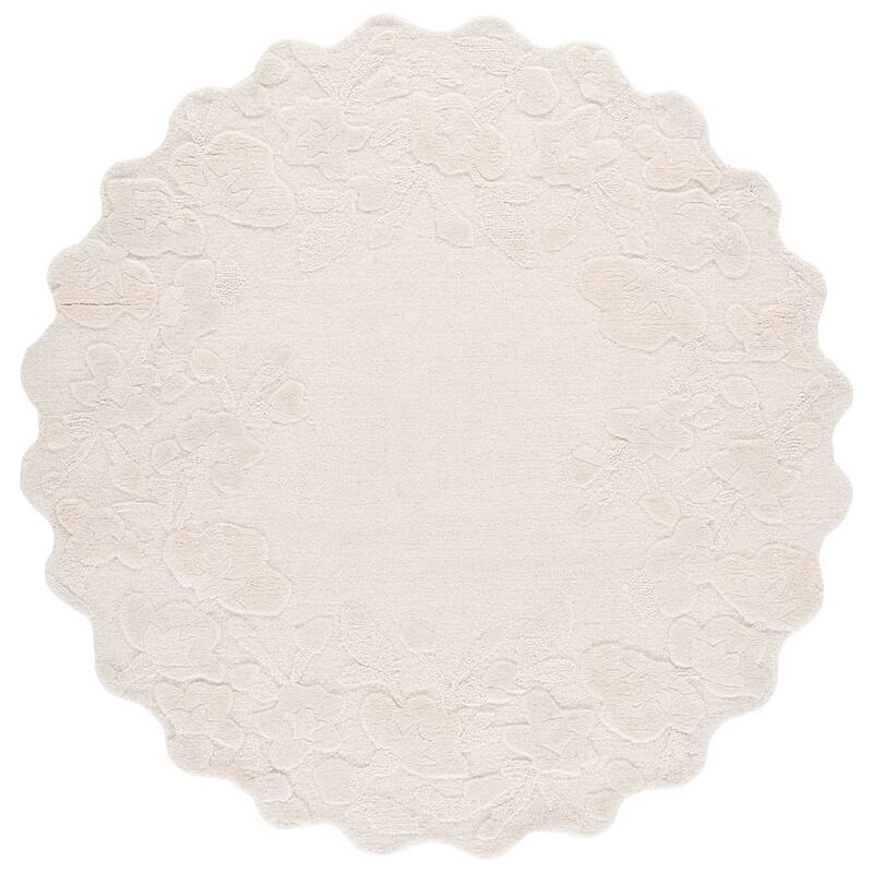 SAFAVIEH Handmade Jardin Svitlana Wool Rug - 6' Round - Ivory