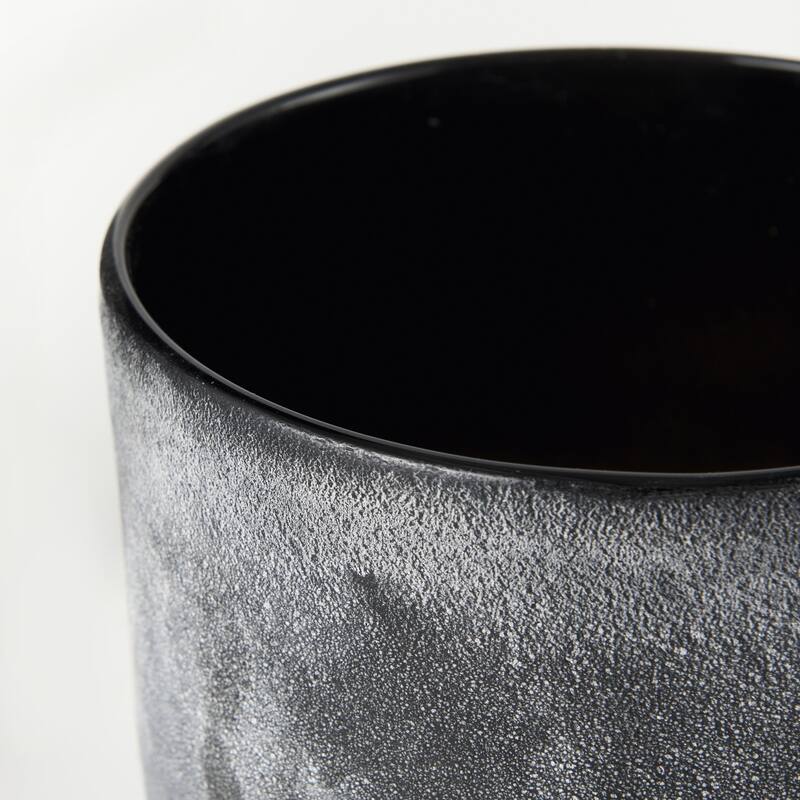 Black Brown and Gray Ombre Textured Ceramic Vase