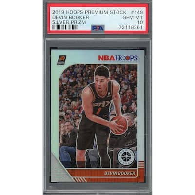 Devin Booker 2019 Panini Hoops Premium Stock Silver Prizm Card 149 Graded PSA 10 - 8'6" x 11'6"