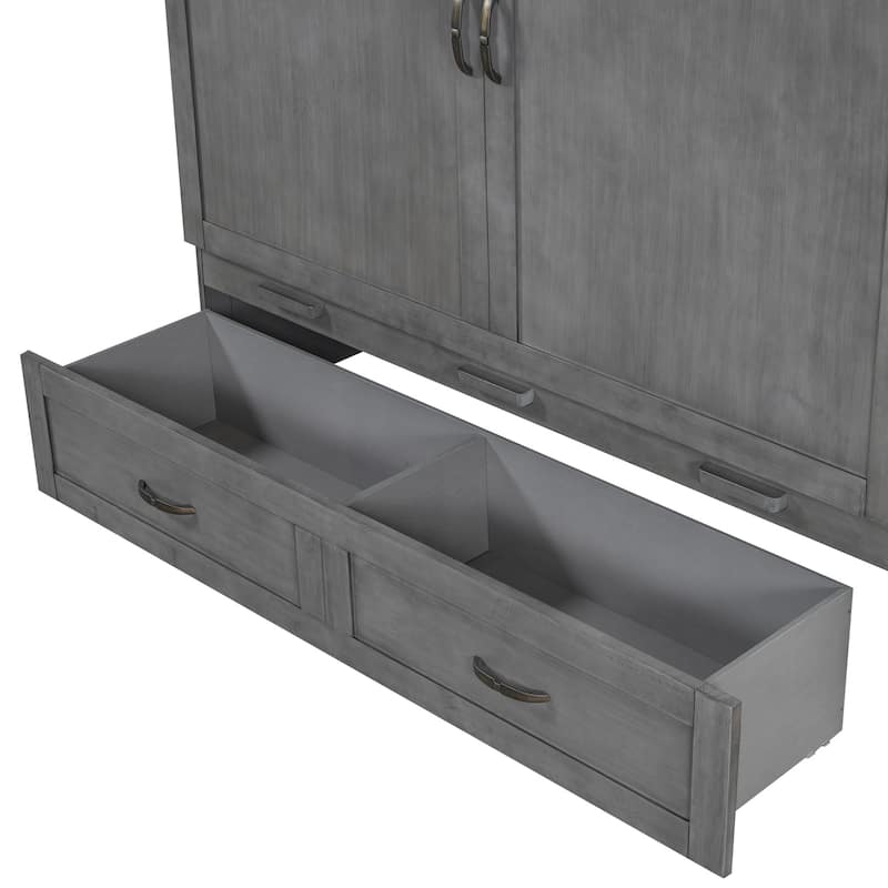 Space-Saving Murphy Bed with USB Ports and Large Drawers