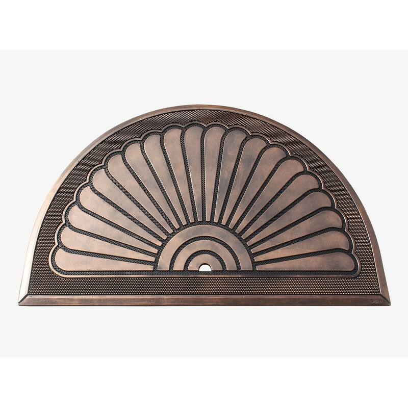A1HC 100% Pure Rubber Front Door Mat 30”x48”, Non-Slip, Thin Profile Heavy Duty Doormat,Indoor Outdoor Sunburst Good Luck Design