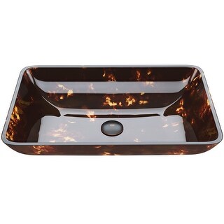 VIGO Rectangular Golden Greek Glass Vessel Bathroo