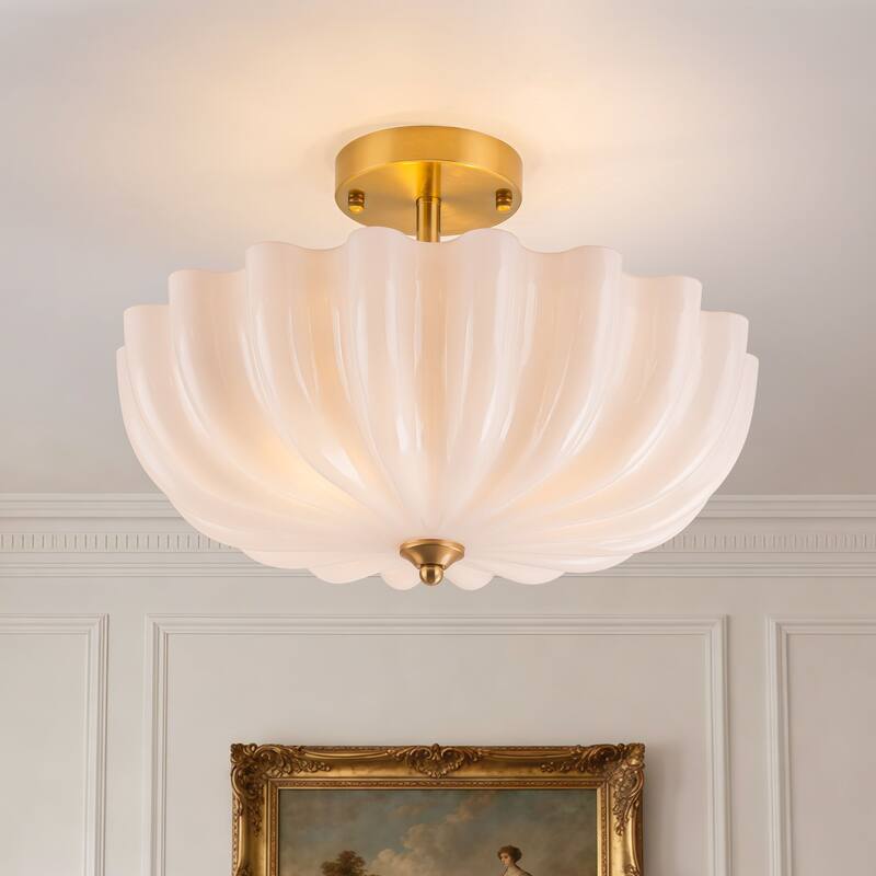 Starsky 3-Light 15.74in.W Opal Glass Flush Mount - 10.43in H