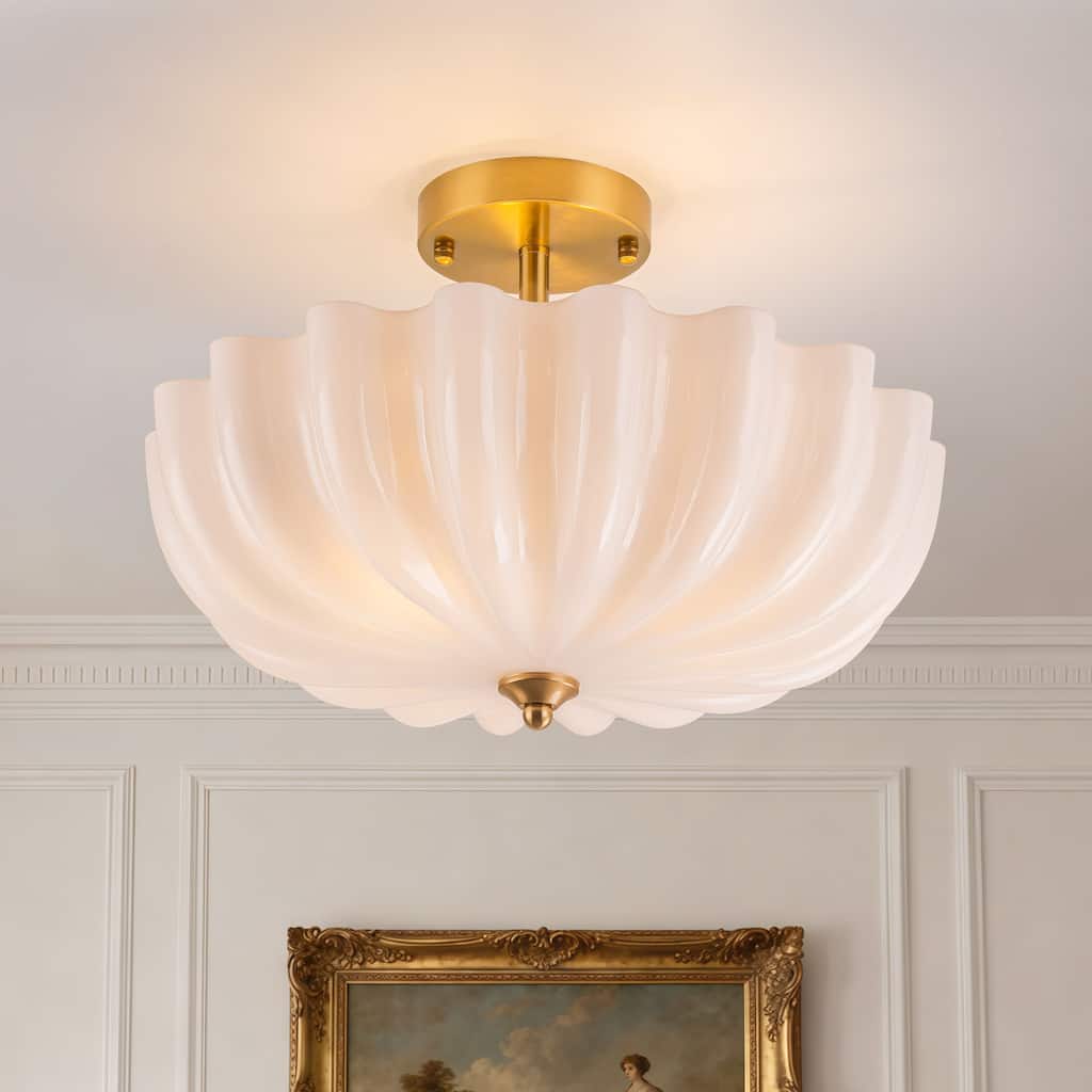 Starsky 3-Light 15.74in.W Opal Glass Flush Mount