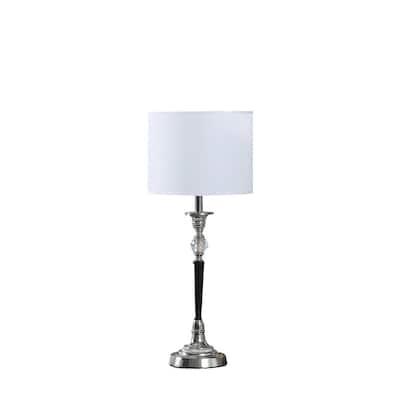 22.75" In Candlestick Crystal Accent Black/Silver Table Lamp