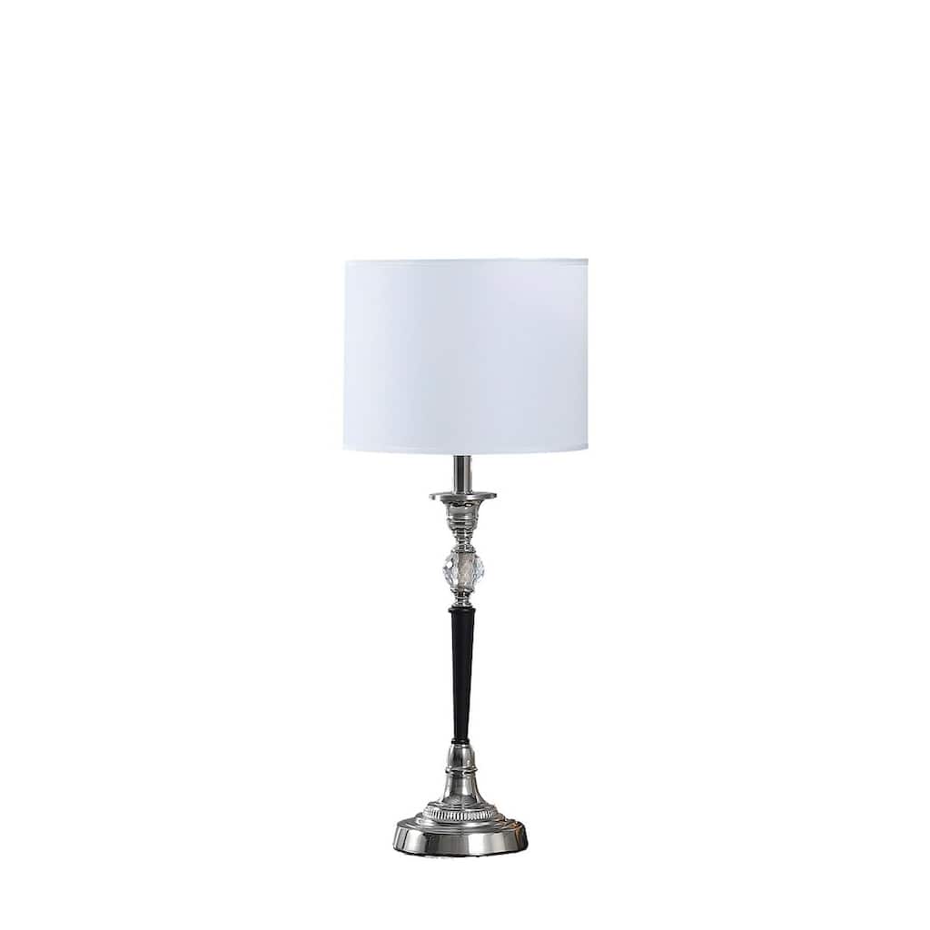 22.75" In Candlestick Crystal Accent Black/Silver Table Lamp