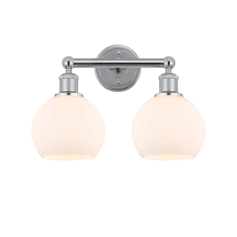 Innovations Lighting 616-2W-11-15 Athens Vanity Athens Deco Swirl 2 - Polished Chrome / Matte White