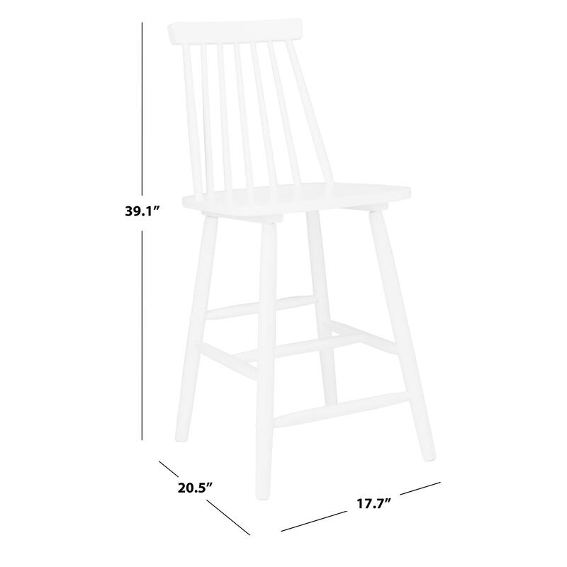 SAFAVIEH Zillah 24-inch Spindle Farmhouse Counter Stool (Set of 2) - 17.7" x 20.5" x 39.1" - 18"W x 21"D x 39"H