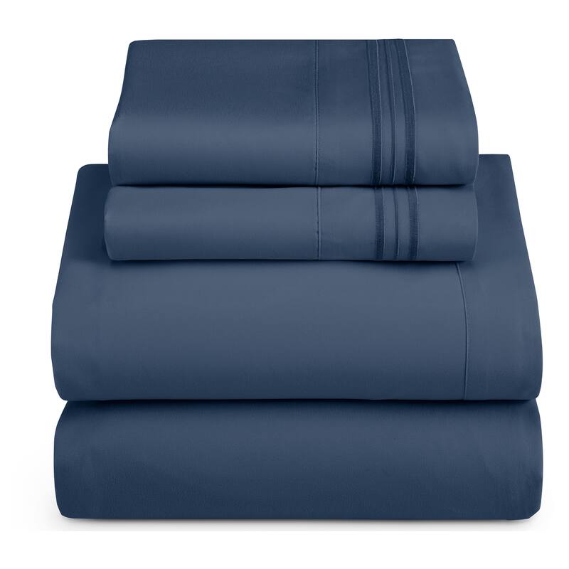 Nestl Ultra-soft Deep Pocket Bed Sheet Set - Queen - Navy